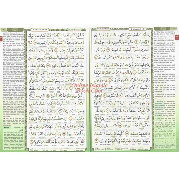 Maqdis Quran | The Noble Quran Word By Word Translation and Color Coded Tajweed (Al Quran Al Karim) Small Size A5 (English-Arabic)